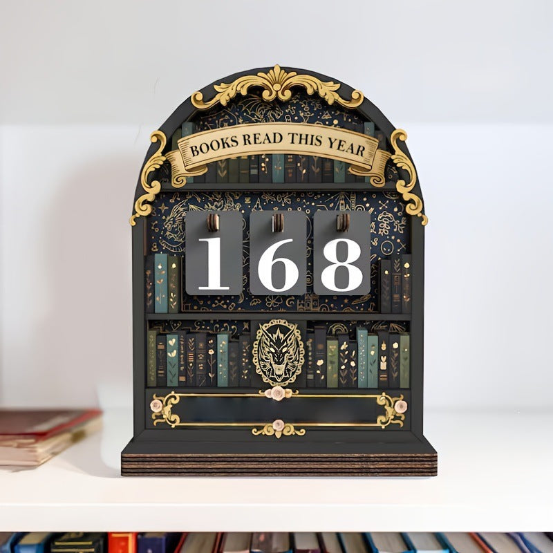 Vintage Wooden Reading Tracker