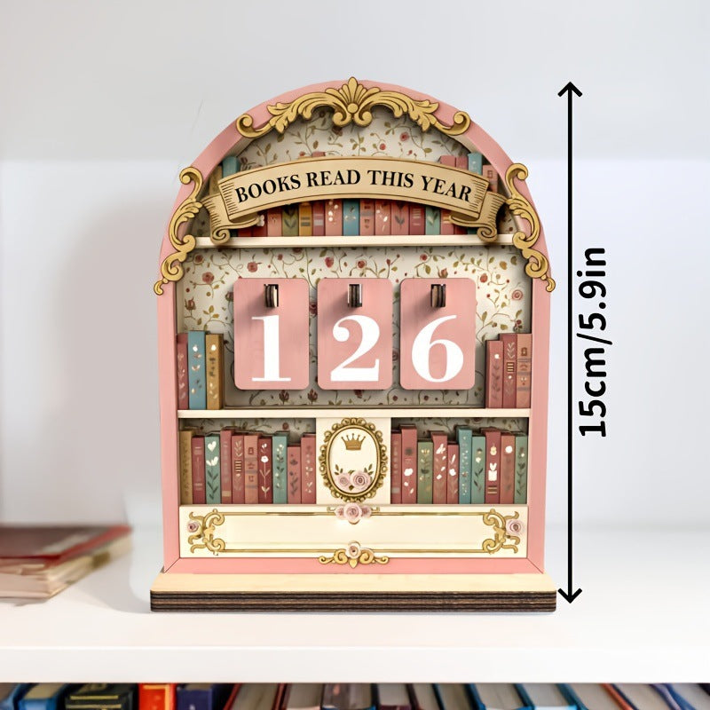Vintage Wooden Reading Tracker
